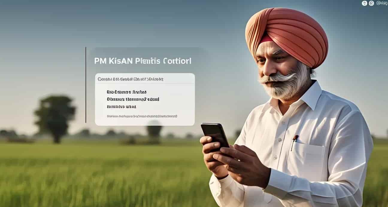 PM किसान योजना की 20वीं किस्त का स्टेटस चेक करता हुआ किसान
