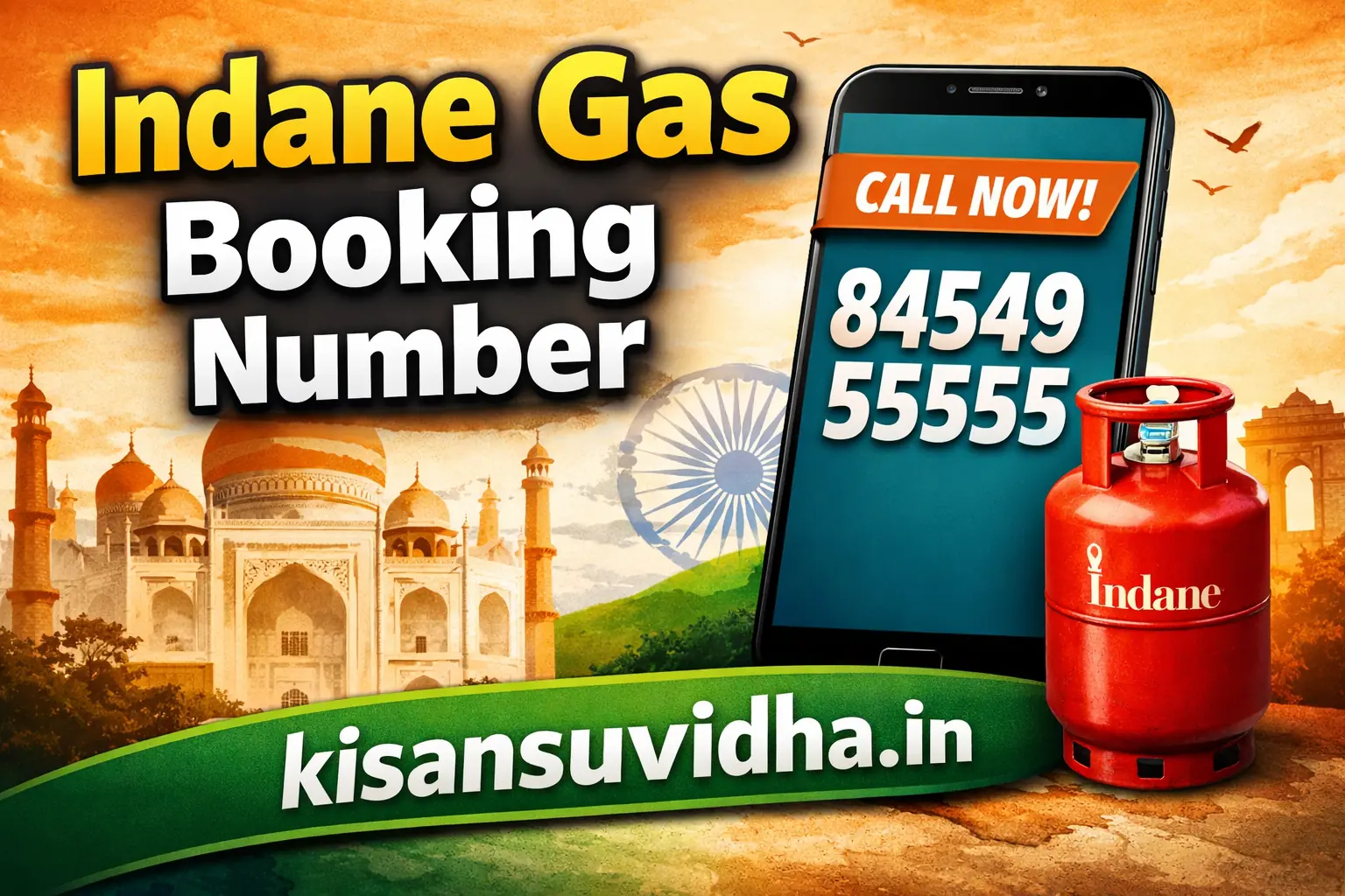 Indane Gas Booking Number thumbnail – kisansuvidha.in official guide